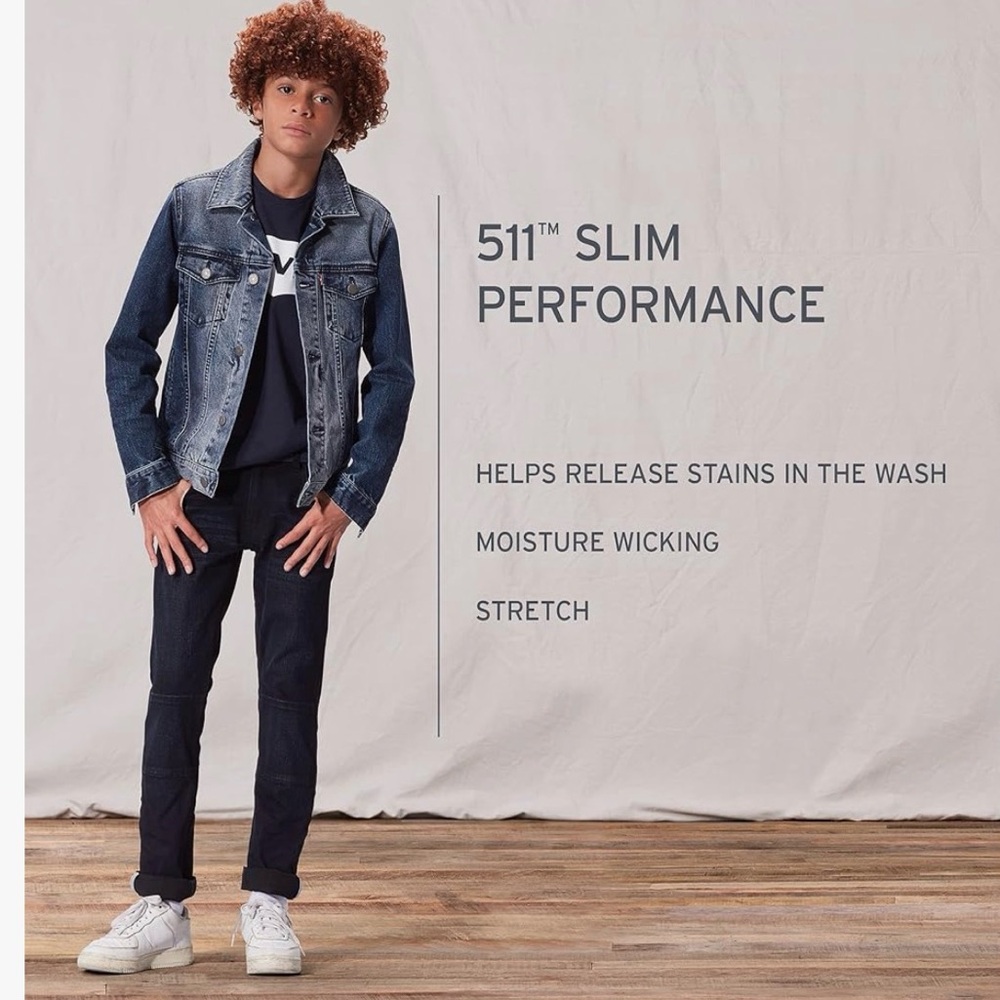 EUC Boys Levi’s 511 Slim Performance Jeans in 8Reg and 12Reg!